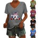 thumbnail image 1 of Fiudx Tops para Mujer Camiseta de Cuello Redondo con Estampado Degradado de Manga Corta para Mujer, 1 of 6