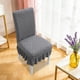 thumbnail image 5 of Fundas De Silla De Poliéster Funda elástica para silla de jacquard diagonal gris oscuro, faldón elástico de una pieza para taburetes de comedor y sala de estar. JASKFLY, 5 of 8