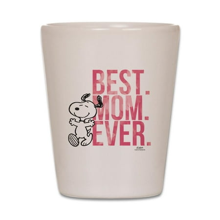 CafePress - Snoopy Best Mom Ever - White Shot Glass, Unique and Funny Shot