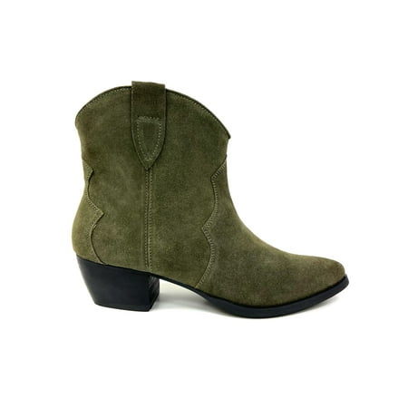 

Chili Olive Short Western Bootie