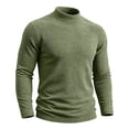 thumbnail image 4 of TOUMENY Men Sweater High Neck Long Sleeve Solid Slim Fit Casual Pullover Winter Knitted Comfortable Workwear Tops Army Green XXXL, 4 of 7