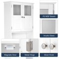 thumbnail image 3 of SAZYY Over The Toilet Storage Cabinet with Adjustable Shelf White Bathroom Floor Organizer Space Saver with Double Doors, 67" Height, 3 of 9
