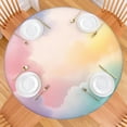 thumbnail image 2 of Dreamy Pastel Sky Round Fitted Tablecloth with Elastic Edge,Dining Table Cover Waterproof,Outdoor Round Tablecloth for Camping,Dining,Indoor and Outdoor, 2 of 7
