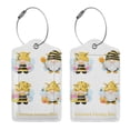 thumbnail image 3 of Honeii Gnomes Honey Bee Print Leather Luggage Tag for Suitcases,ID Tags,Bag Tags for Luggage,Functional Travel Tag-4 PCS, 3 of 5