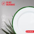 thumbnail image 3 of Red Co. Set of 4 Enamelware Metal Classic 8" Round Salad Plate, Solid White/Dark Green Rim, 3 of 8
