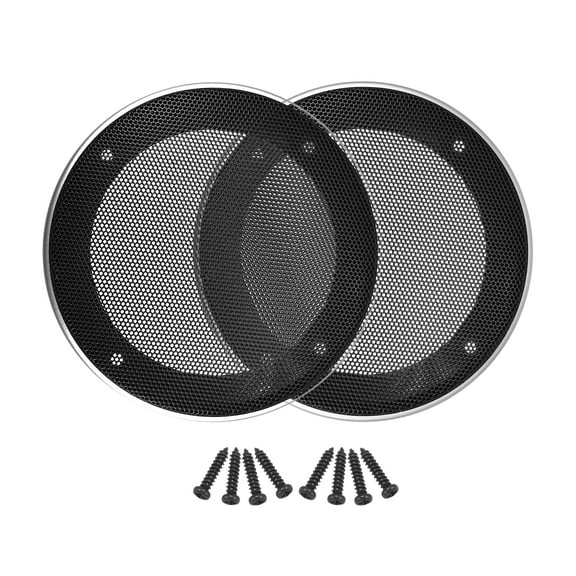 Unique Bargains 2pcs 4 Inch Car Metal Audio Speaker Grill Cover Mesh Woofer Horn Guard with Screw Silver Tone