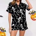 thumbnail image 2 of Fgnfyis Ensemble de Pyjama Décontracté Imprimé pour Femmes et Shorts Pyjama d'Halloween Femmes Noir_004 m, 2 of 6