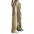 thumbnail image 5 of Timegard Cargo Pants for Women High Waisted Straight Juniors Cargos Streetwear Baggy Pants with Pockets, 5 of 6