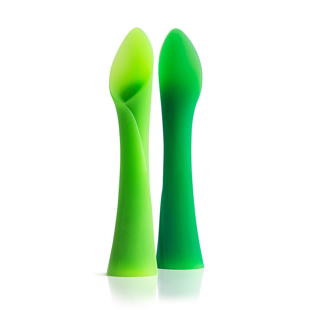 Olababy 100% Silicone Soft-Tip Training Spoon Teether for Baby Led Weaning 2-pack