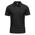 thumbnail image 7 of hoksml Men's Polo Shirts Solid Color Collared Button T Shirt Casual Loose Pullover Top Fitness Running Sports Short Sleeved Summer Comfortable Breathable Tee Shirts, 7 of 7