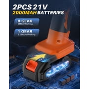 Cordless Buffer Polisher, 8 Variable Speed Polisher with 2x 21V 2000mAh & 18 count Attachments, 2800-6000RPM Cordless Polishing Machine for Waxing, Polishing & Scratch Removal