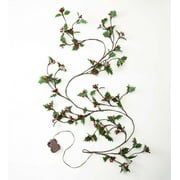 Plow & Hearth Indoor/Outdoor Holly and Berry Lighted Holiday Garland