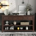 thumbnail image 1 of MODERNLUXE 50" Console Table,Retro Storage Sofa Table with 3 Drawers, Open Shelves and Wood Frame for Living Room,Espresso, 1 of 7