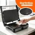 thumbnail image 6 of KEINVE Electric Panini Press Grill and Sandwich Maker, 850W Fast Heating Compact Panini Maker with Temperature Control, 180° Flat Open Non-Stick Griddle, 9.2 x 5.8" Plates for Steak, Burgers, 6 of 7