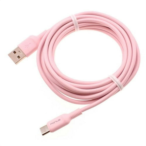 Pink 10ft Long USB-C Cable for OnePlus Nord N20 5G Phone - Charger Cord Power Wire Type-C Fast Charge Sync for OnePlus Nord N20 5G