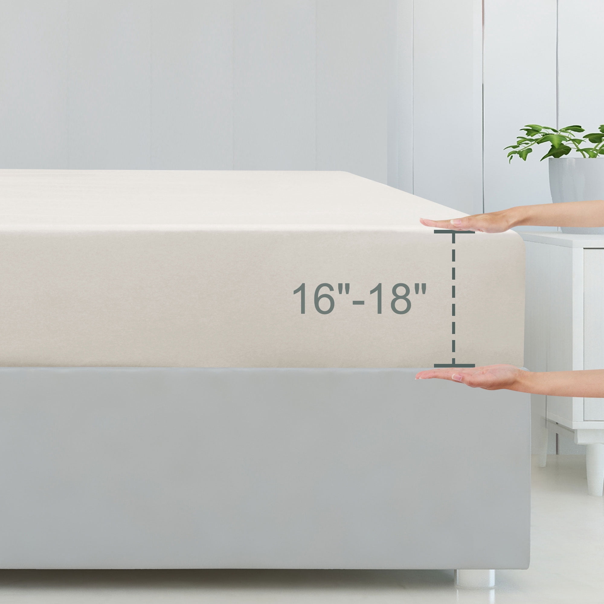 REGALWOVEN Fitted Sheet, Viscose Derived from Bamboo Soft Silky Breathable Wrinkle Fade Resistant Sheets with 16" Deep Pocket King Isabelline