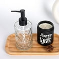 thumbnail image 6 of 2 Diamond Design 330ml Transparent Glass Soap Dispenser Refillable Soap Dispenser Container with Black Pump for Bathroom Kitchen 330ml, 6 of 13