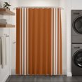 thumbnail image 2 of Vintage Orange Striped Shower Curtain - Water Repellent Fabric Shower Curtains Washable, Farmhouse White Stripes Aesthetics Decorative Polyester Cloth Bathroom Curtains Modern Bath Decor 72"x84", 2 of 8