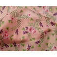 thumbnail image 4 of oneOone Silk Tabby Fabric Watercolor Leaves & Peony Floral Print Fabric BTY 42 Inch Wide, 4 of 4