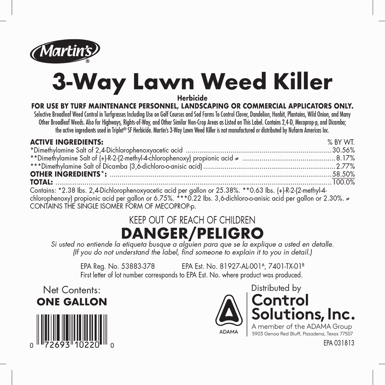 Martin's 3-Way Lawn Weed Killer - 32 fl oz Bottle by Control Solutions