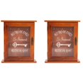 thumbnail image 1 of 2X Vintage European Style Wooden Key Storage Cabinet Key Holder Box with Hanging Hooks Brown, 1 of 8