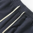 thumbnail image 4 of OSOLU Men's Summer Fashion Solid Color Buckle Cargo Shorts Loose Sports Sweatpants Knee Length Daily Relaxed Fit Breathable Bottoms, 4 of 8