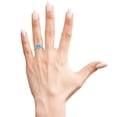 thumbnail image 6 of SuperJeweler 1 1/2 Carat Oval Shape Blue Topaz and Halo Diamond Ring In Sterling Silver For Women, 6 of 6
