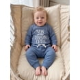 thumbnail image 6 of RUINIXCW New To The Cousin Crew Newborn Baby Boy Hospital Coming Home Outfit Infant Baby Boys Fall Winter Clothes Long Sleeve Waffled Romper and Pants Hat Set, 6 of 9