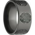 thumbnail image 3 of 10mm Flat Black Zirconium Ring with a Milled Celtic Design, 3 of 3
