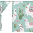 thumbnail image 3 of Coolnut Sheer Curtains, 2 PCS Llama and Cactus Gauze Door and Window Voile Curtain Panels for Bedroom Living Room, 55"x84", 3 of 4