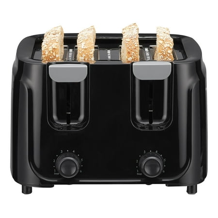 Mainstays 4 Slice Black Toaster (Best Slim 4 Slice Toaster)