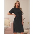 thumbnail image 3 of DARING DIVA Women's Casual Pajama Dress Loose Fit Short Sleeve Sleepwear XL Black, 3 of 7