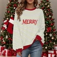 thumbnail image 5 of Sakmal Christmas Sweatshirts Women Plus Size Green Crew Neck Tops Workout Merry Sweatshirt for Women, 5 of 9