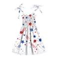 thumbnail image 5 of WUANDIXFA Toddler Summer Dress 1T 2T 3T 4T 5T 6T Cute 4th of July Star Striped Holiday Party Sleeveless Sun Dress Girls Patriotic Dresses Toddler Girl Summer Clothes White,1-2 Years, 5 of 5