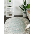 thumbnail image 3 of Rugs.com Aurelia Collection Rug – 4' x 6' Oval Aqua Medium-Pile Rug Perfect For Living Rooms, Large Dining Rooms, Open Floorplans, 3 of 4