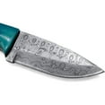 thumbnail image 6 of Bilot 7" Drop Point Damascus Steel Fixed Blade Knife Perfect for Skinning & Hunting with Blue Dyed Bone handle includes Leather Sheath, 6 of 7