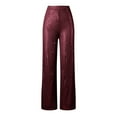 thumbnail image 4 of Women's Plus Linen Pants Women Petite Dressy Women's Fashion Casual Sequined Pants Sparkling Sequins High Waisted Wide Leg Flared Pants Flared Pants Nightclub Wear, 4 of 5