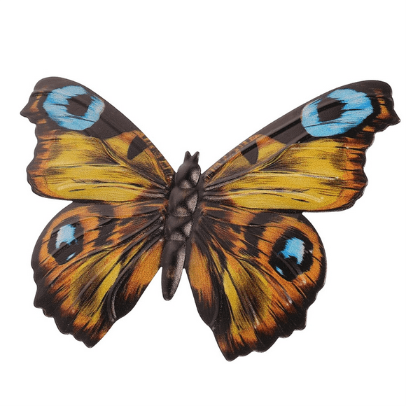 Outdoor Wall Decor Butterfly Decoration Metal Butterfly Wall Decor for Fence Metal Wall for Home Decorations Yellow