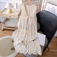 thumbnail image 2 of Lixiuxyad Women's Crochet Lace Knit Cardigan Sleeveless Open Tie Front Bohemian ‌Cover Up‌,Beige, 2 of 6