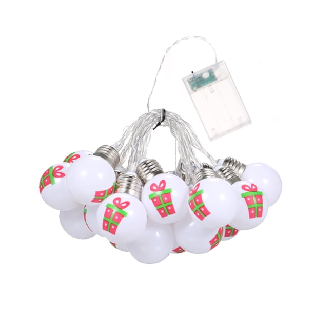 10FT 20LED Patrón de regalo de Navidad Bombilla Luces de cadena Luces de hadas decorativas Luces colgantes LED