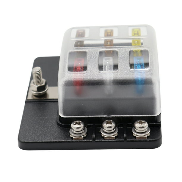 6-Way Blade Fuse Box Block Holder LED Indicator for 6V to 24V Car Marine MA1284