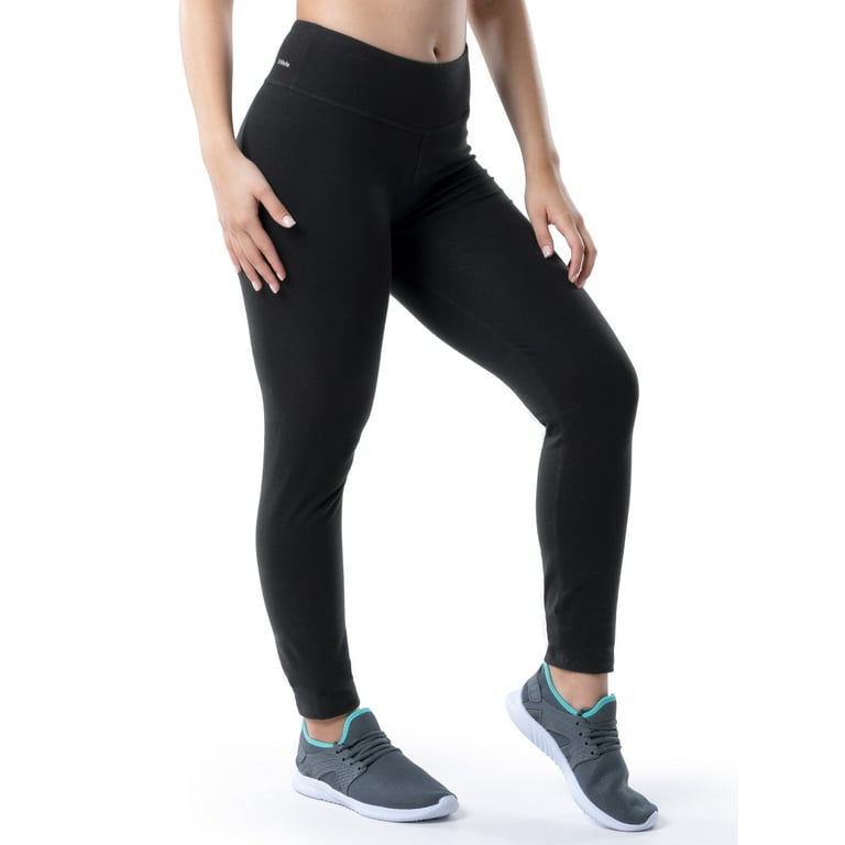 Womens Striped Athletic Leggings Black Winter Leggings L Workout