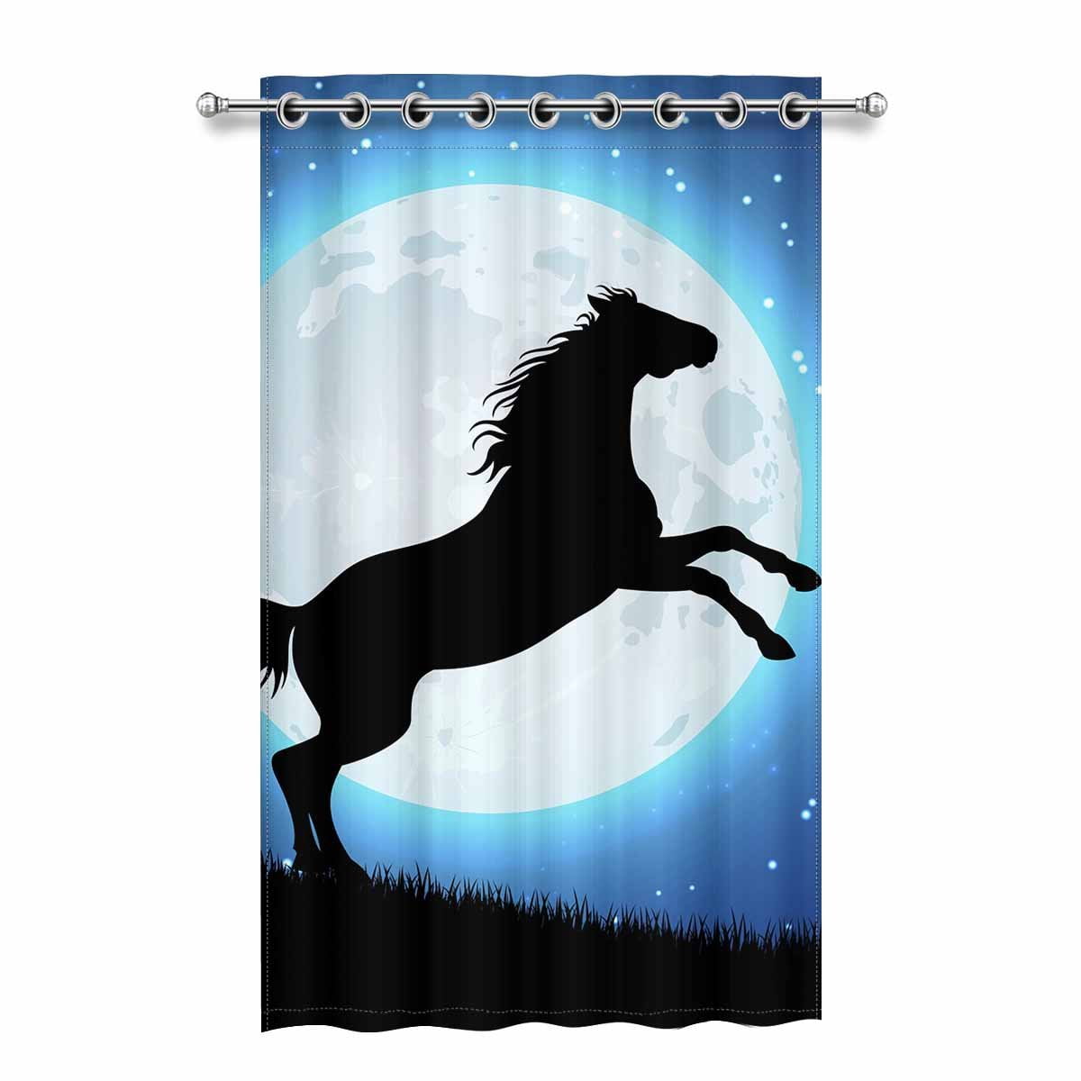 MKHERT Horse Blackout Window Curtain Drapes Bedroom Living Room Kitchen Curtains 52x84 inch