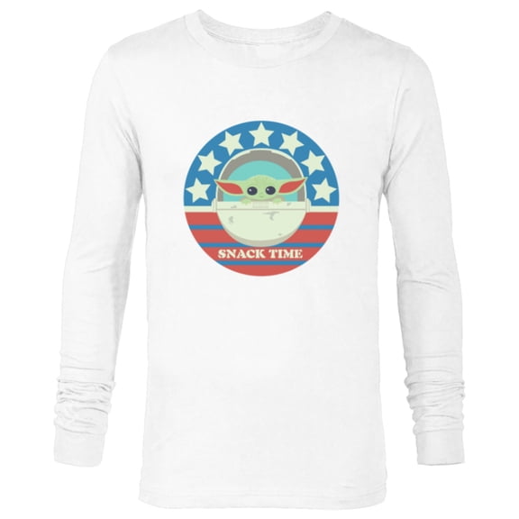 Star Wars The Mandalorian the Child Snack Time Americana - Long Sleeve T-Shirt for Men - Customized-White