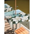 thumbnail image 2 of Outdoor Tablecloth with Umbrella Hole for Patio/Picnic/Party/Camping, Spring Flowers Waterproof Table Cloth Square Cover Washable, White Magnolia Blossom Botanical Blue Green (54"x 54"), 2 of 8