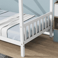 thumbnail image 4 of ENYOPRO House Bed with Fence, Wood House Bed, Floor Bed Frame, Twin Canopy Bed for Bedroom, No Box Spring Needed (White), 4 of 6