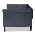 thumbnail image 3 of Baxton Studio Cora Velours Gris et Bois Fini Brun Foncé Lit de Repos Double, 3 of 10