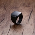 thumbnail image 2 of Anillo de boda perfecl Acero inoxidable pulido hombre estilo motero sello color negro, 2 of 7