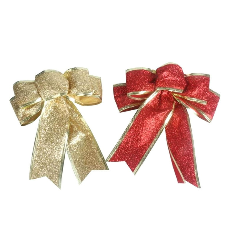 Northlight 40 Giant Red 3D 11-Loop Velveteen Christmas Bow with Gold Trim