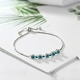 thumbnail image 3 of Gem Stone King 925 Sterling Silver Tennis Bracelet for Women Round Blue Moissanite and Created Sapphire Blue 2.70cttw, 3 of 3